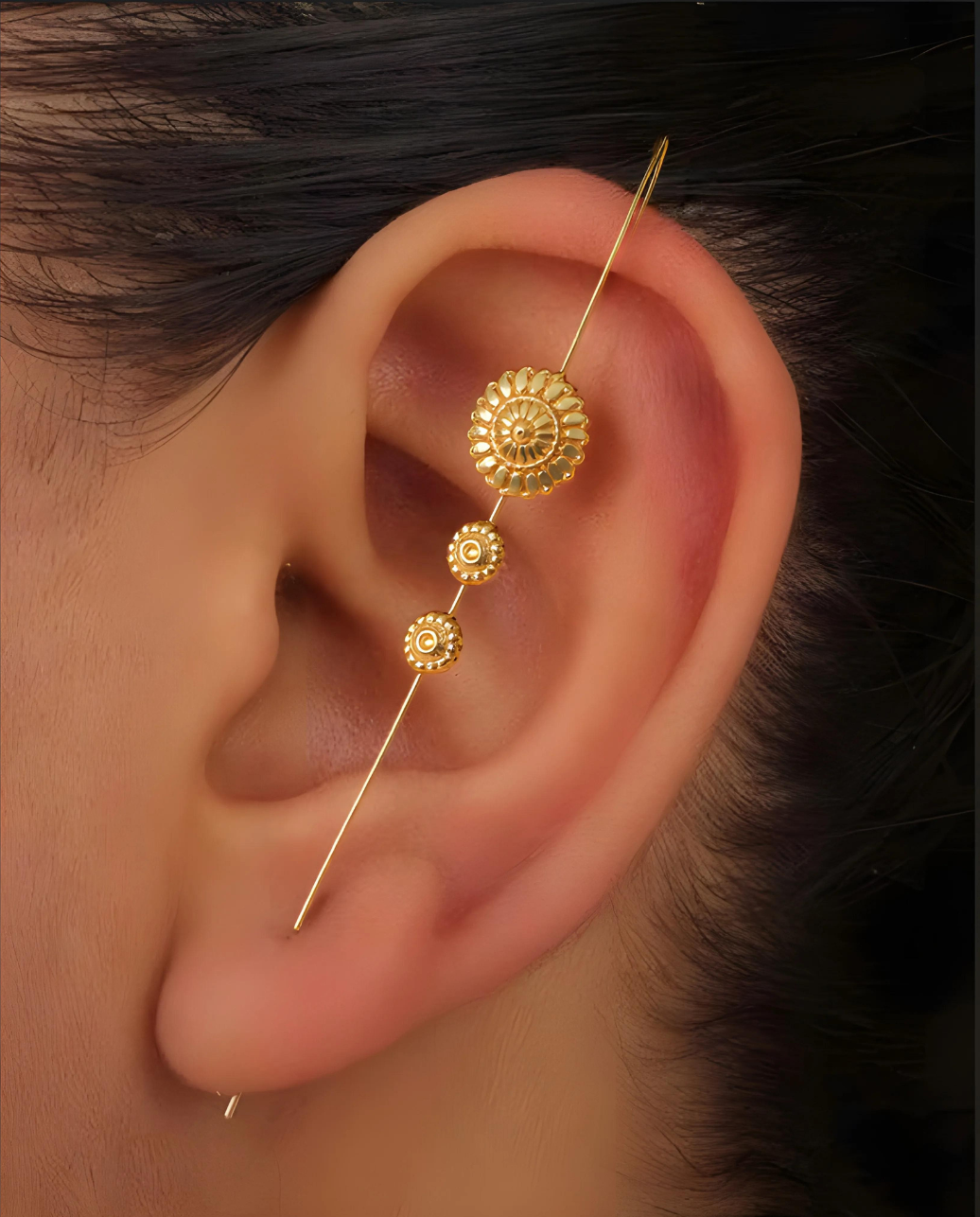 Gold-Plated Handcrafted Silver Earcuffs
