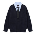 Layered Knit Cardigan for Men