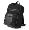 K0023AB | Canvas/Vera Leather Notebook Backpack, full grain, flyaway - Black Color. Nickel Antique accessories, Zipper closure. Dimensions: 29 x 40 x15 cm. Packaging: Tnt bag