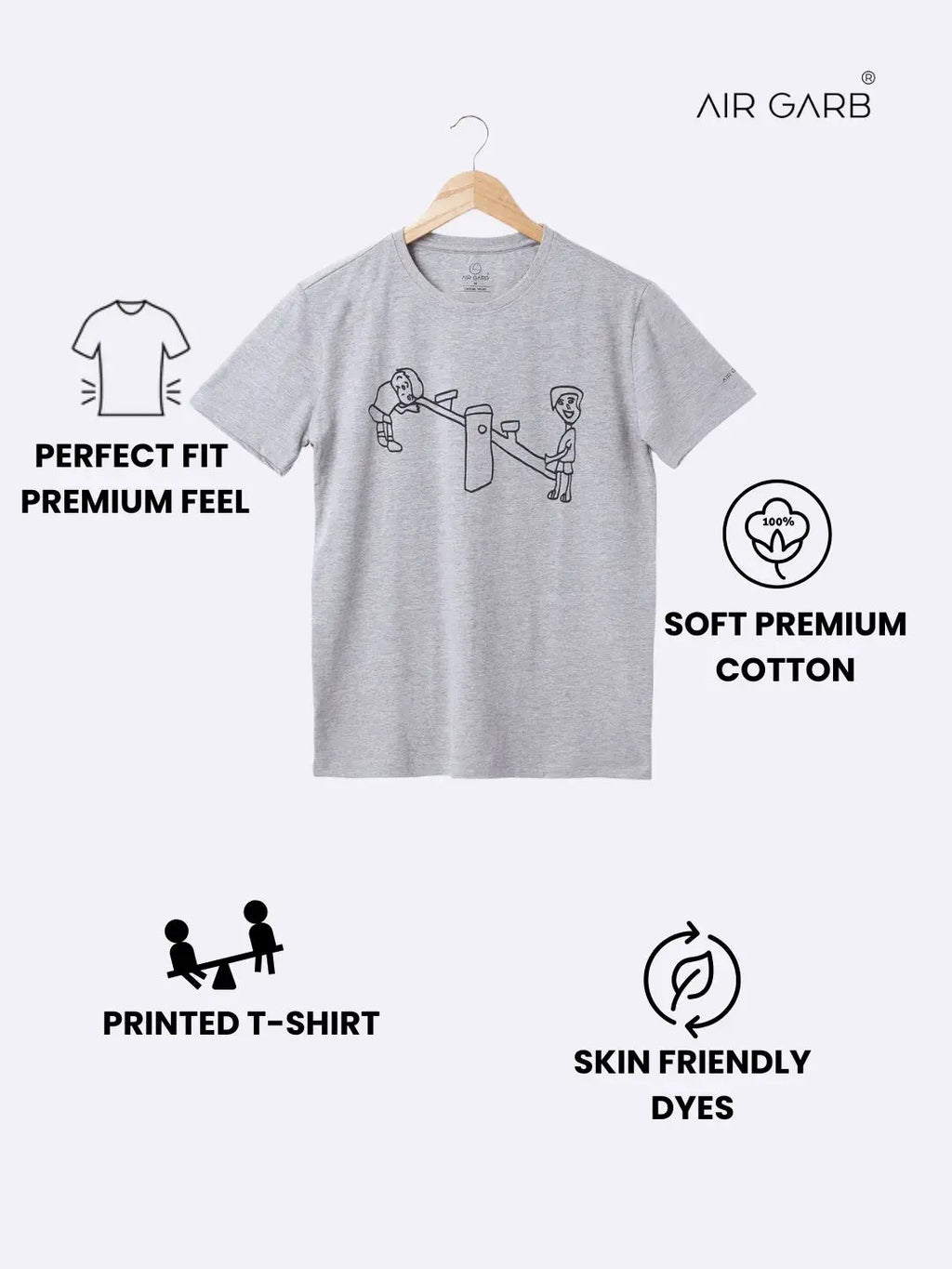 Cotton Printed T-shirt for Men and Women - See Saw